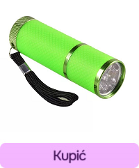 Portable UV LED flashlight for express drying of gel polish green